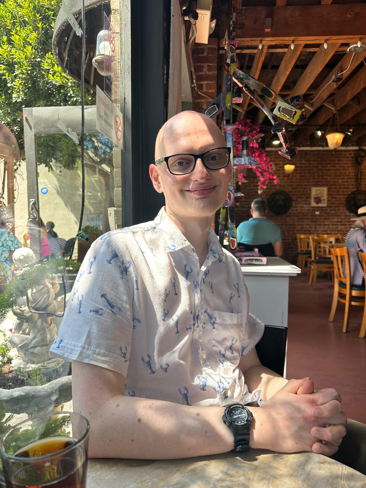 Me at a cafe